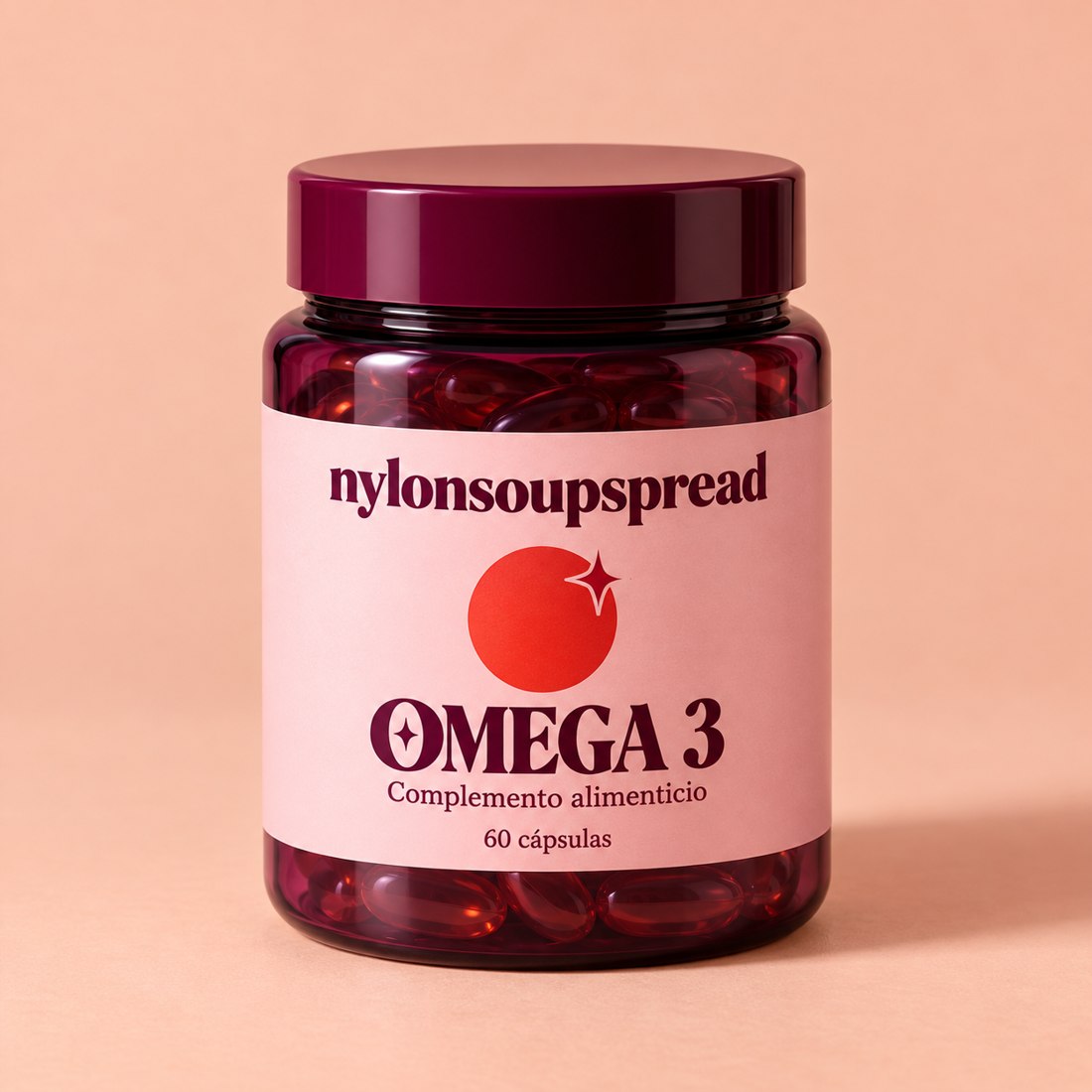 Bote de Omega 3, complemento alimenticio, 60 cápsulas