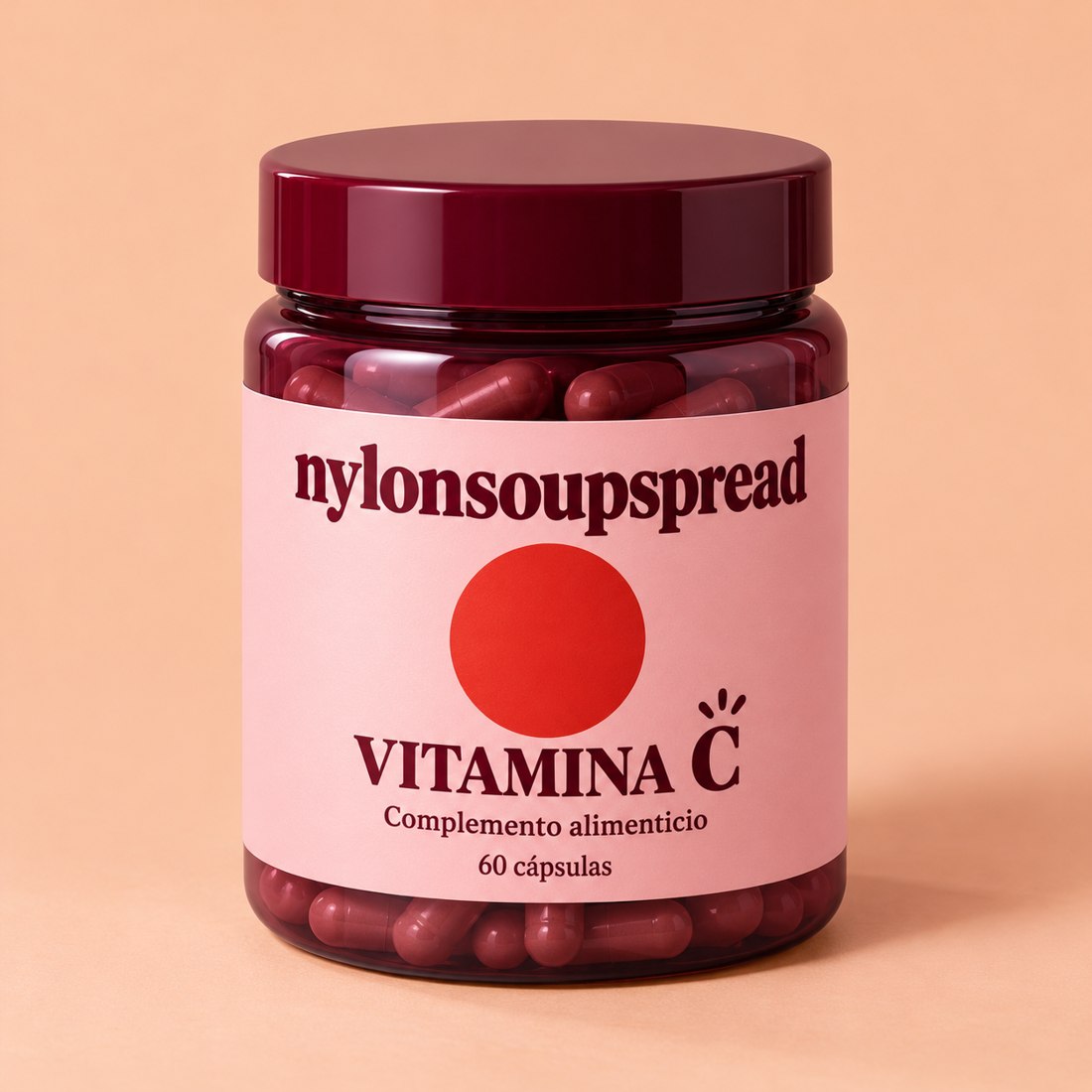 Bote de Vitamina C, complemento alimenticio, 60 cápsulas