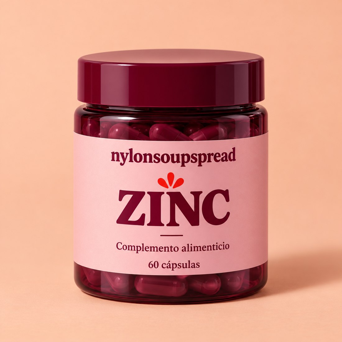 Bote de Zinc, complemento alimenticio, 60 cápsulas